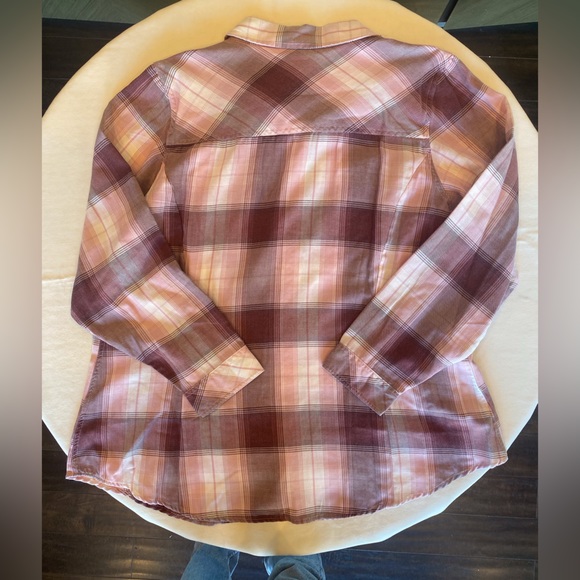 NWT Torrid Lightweight Maroon and Pink Flannel - Picture 3 of 3